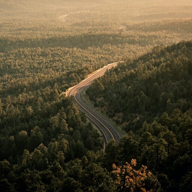 Arial View Long Road